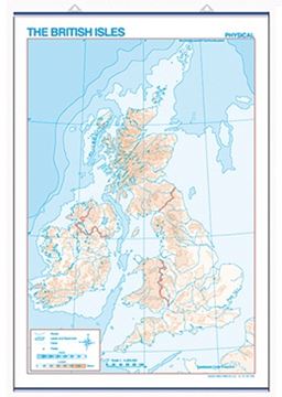 Imagem de MAPA THE BRIITISH ISLES (PHYSICAL / POLITICAL)