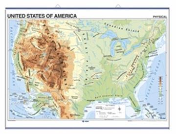 Imagem de MAPA USA OF AMERICA (PHYSICAL / POLITICAL)