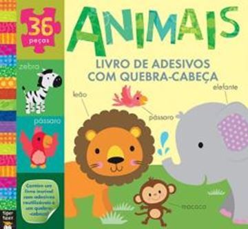 Imagem de ANIMAIS - LIVRO COM ADESIVOS COM QUEBRA CABECA