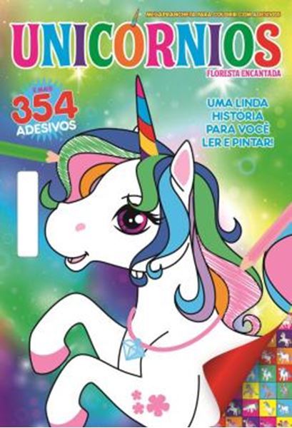 Picture of UNICORNIOS - MEGAPRANCHETA PARA COLORIR COM ADESIVOS