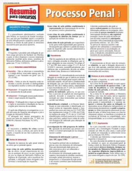 Picture of RESUMAO PARA CONCURSOS - PROCESSO PENAL 1