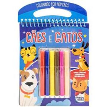 Imagem de COLORINDO POR NUMEROS - CAES E GATOS