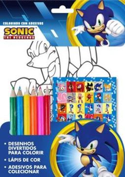 Imagem de SONIC COLORINDO COM ADESIVOS