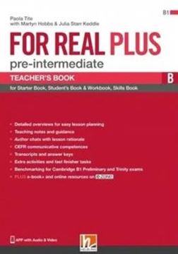 Imagem de FOR REAL PLUS PRE-INTERMEDIATE B - TB + E-ZONE