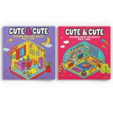 Imagem de COLECAO CUTE & CUTE COLORING BOOK FOR ADULTS - KIT COM 2 LIVROS DE COLORIR