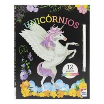 Imagem de COLECAO RASPAR E COLORIR - UNICORNIOS - 12 PAGINAS PARA RASPAR