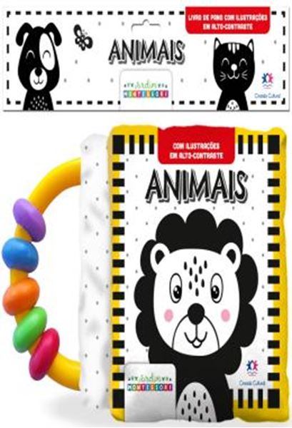 Picture of ANIMAIS - LIVRO DE ALTO CONTRASTE COM CHOCALHO - COLECAO MONTESSORI